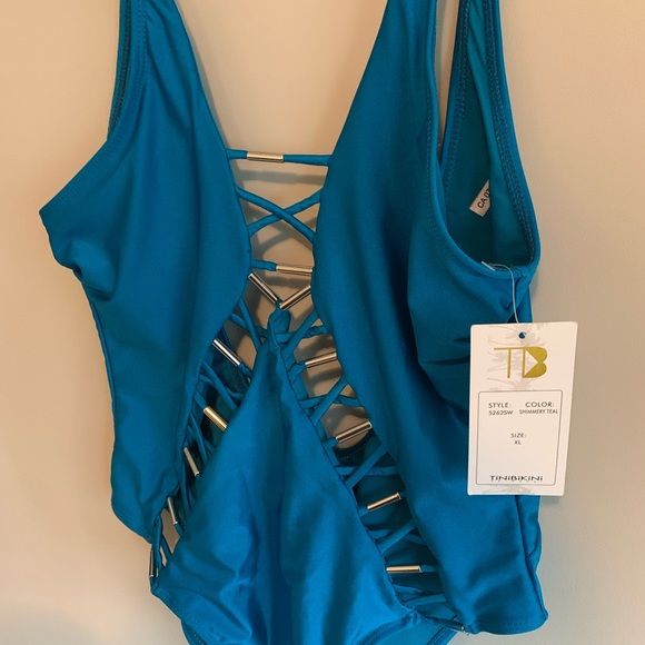 Teal One Piece Swimsuit - Picture 3 of 5